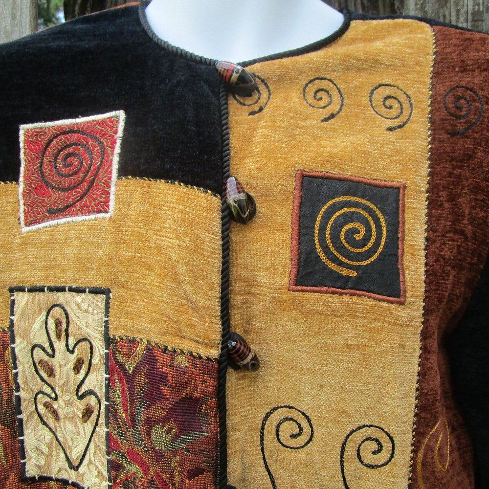 Allure Women's Boho Chic Patchwork Jacket Soft Vt… - image 2